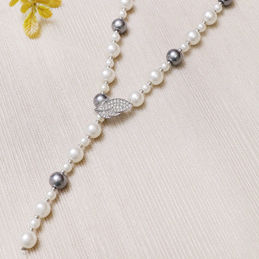 Garima Grey Brooch Necklace