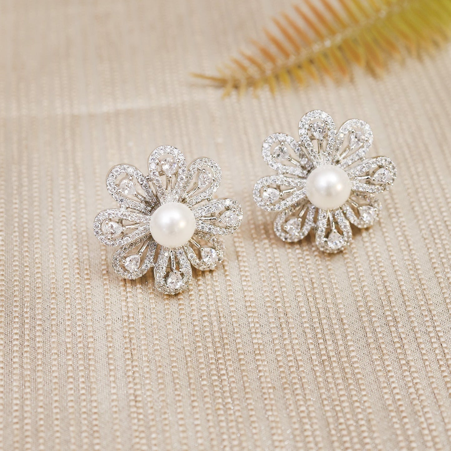 Namita Pearl and Zirconia Earrings