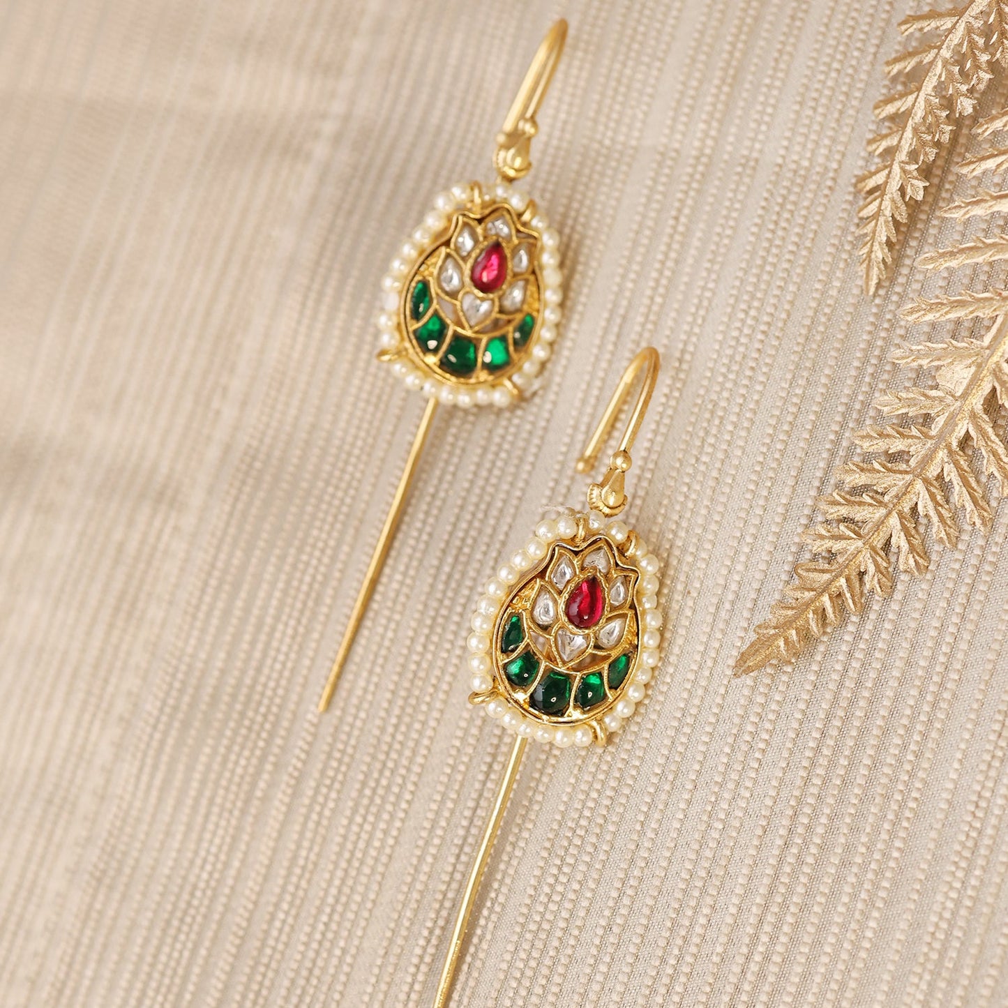 Farhana Kundan Needle Earrings