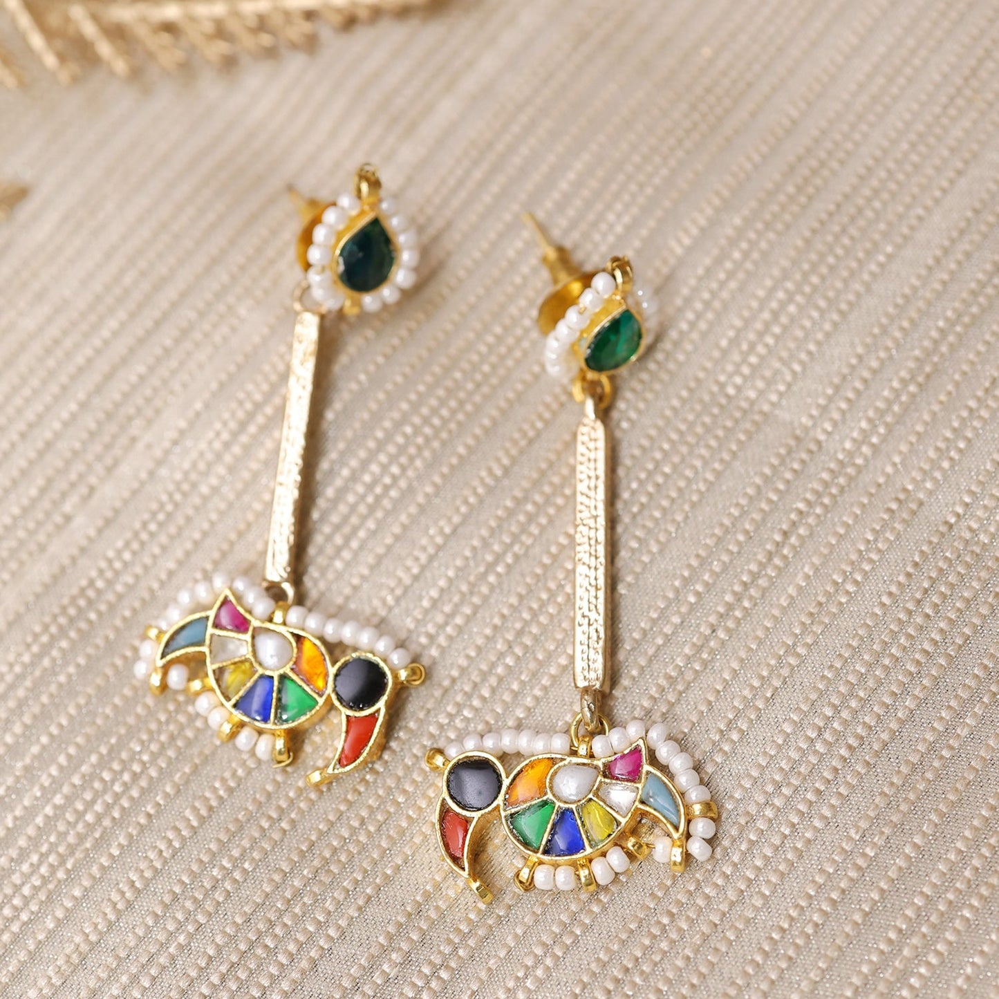 Multicoloured Birdy Drop Earrings