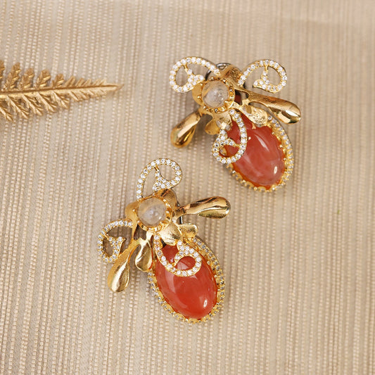 Peachy Toned Modern Earrings