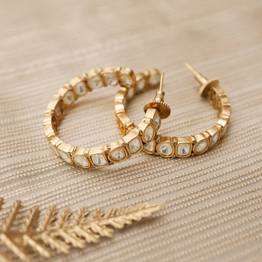 Papiha Polki Hoop Earrings