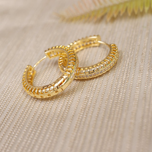 Gold Toned Zirconia Earrings
