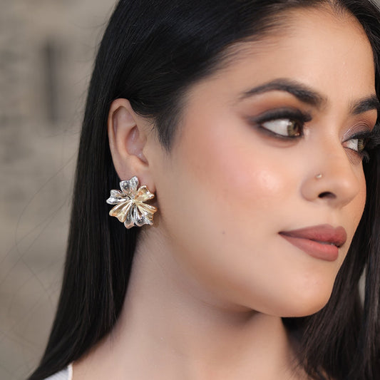 Stainless Steel Flower Earrings