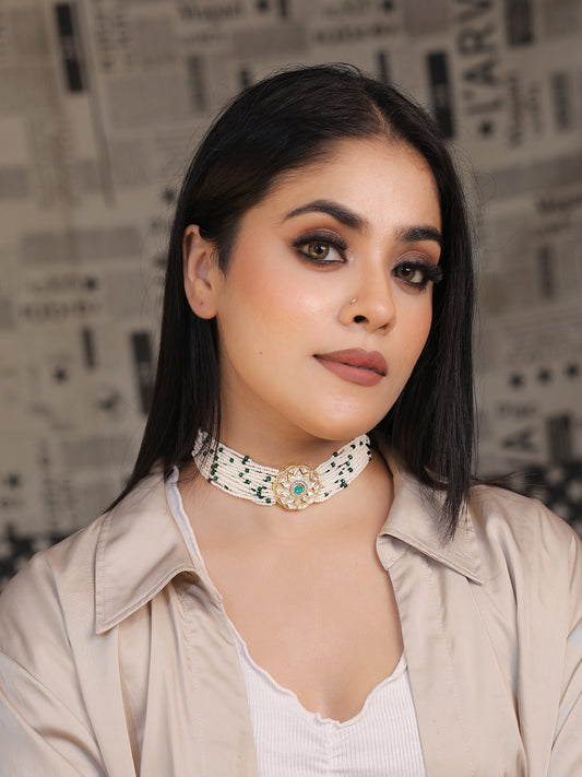 Green Kundan Choker Necklace