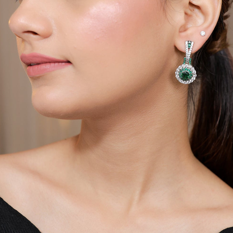 Green Droplet Earrings