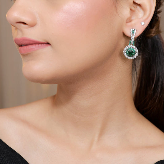 Green Droplet Earrings