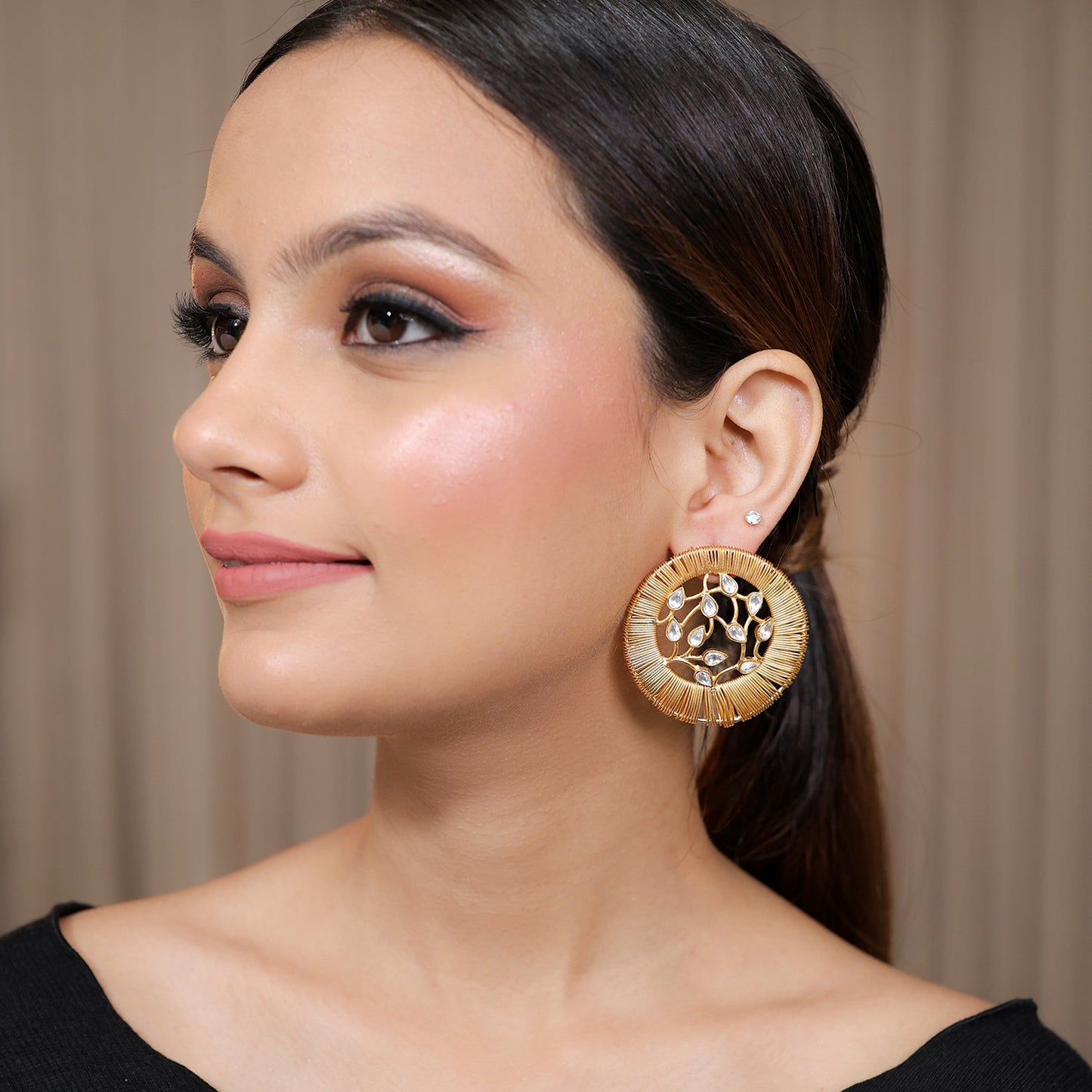 Aadab Modern Kundan Earrings