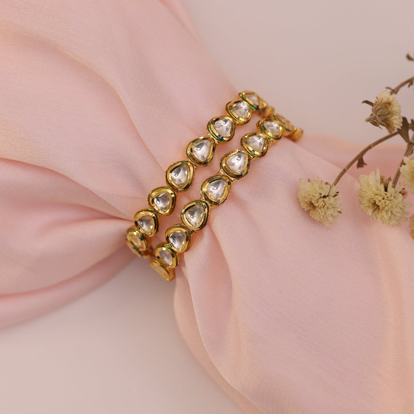 Gold and Green Plated bangle