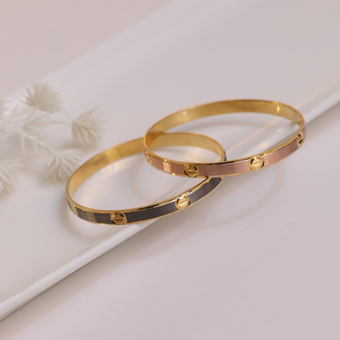 Two Toned Modern Bangles