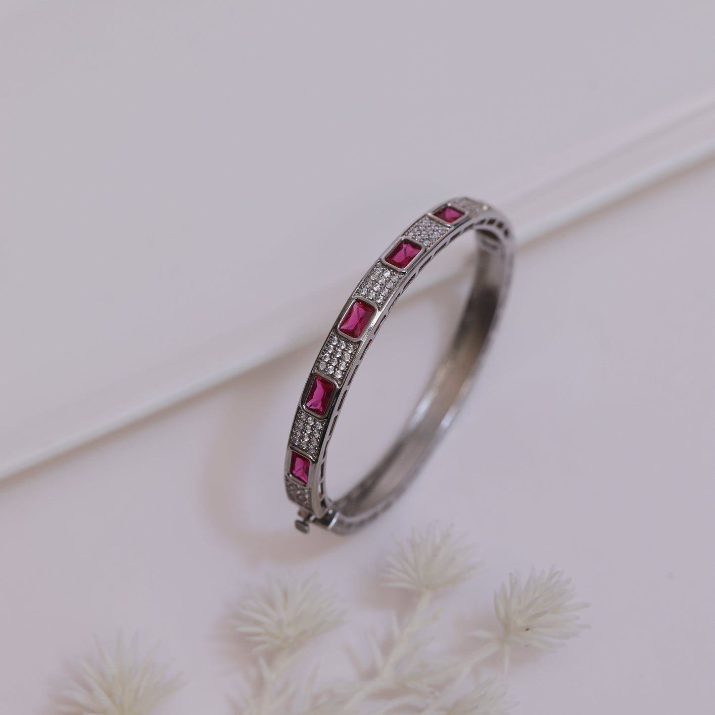 Zirconia With Ruby Stone Bracelet