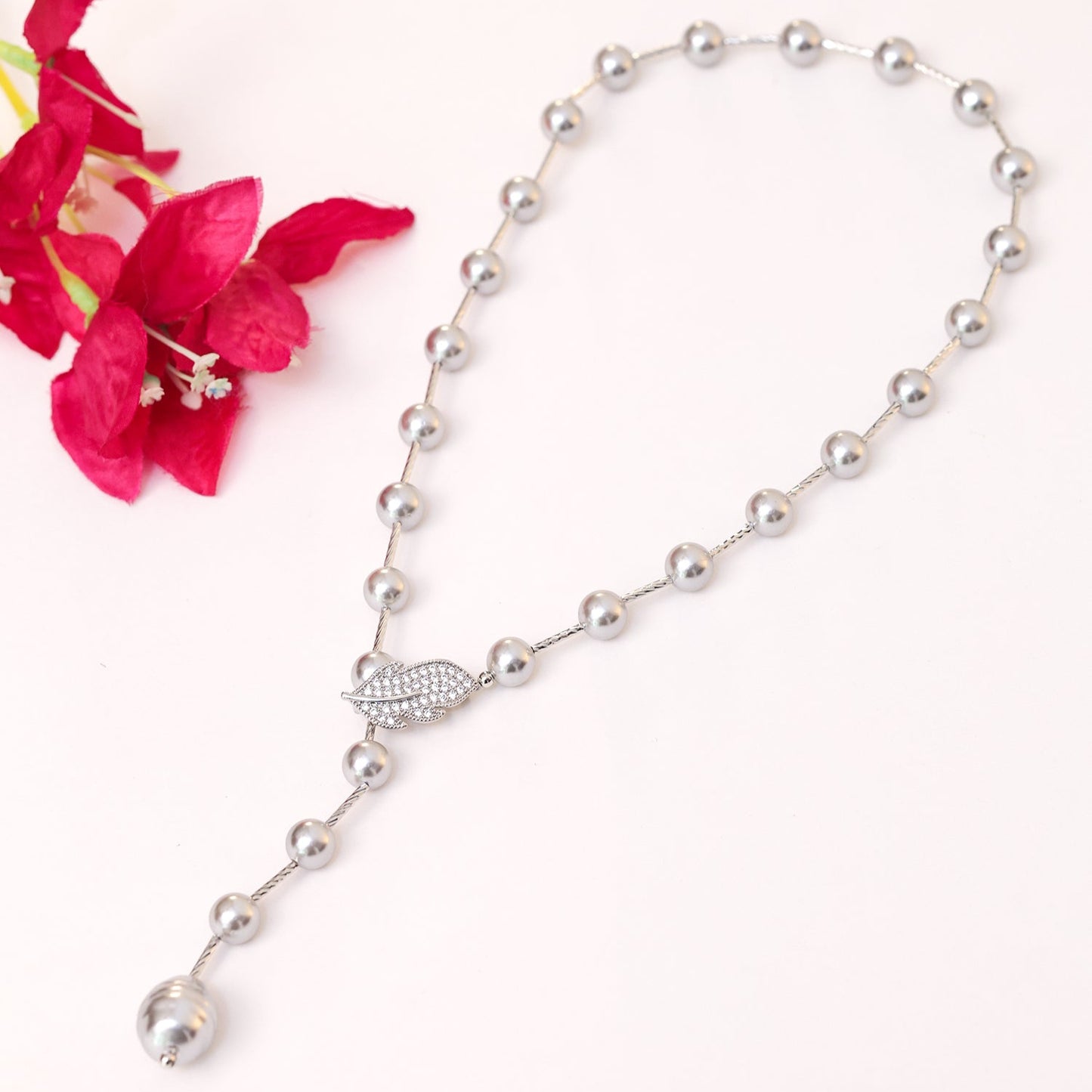 Neera Grey Pearl Necklace