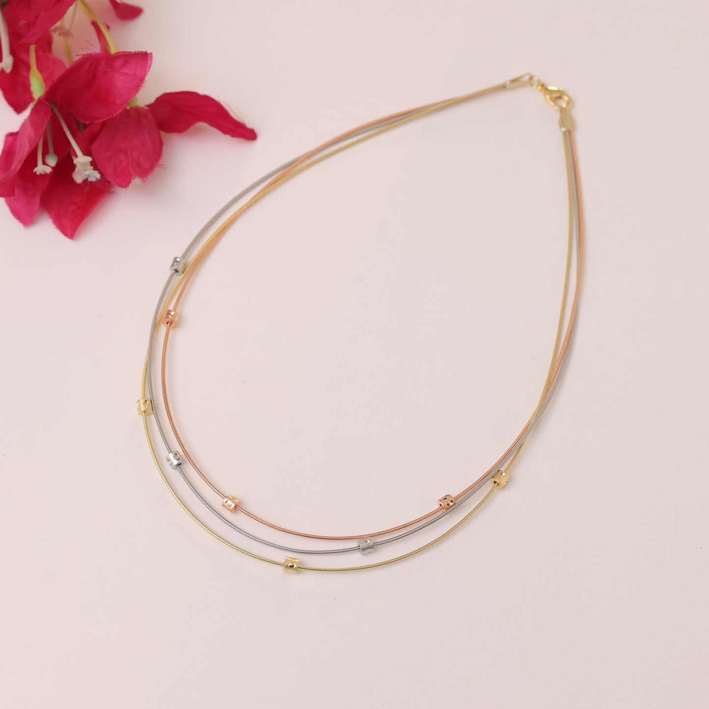 Three Toned Modern Necklace