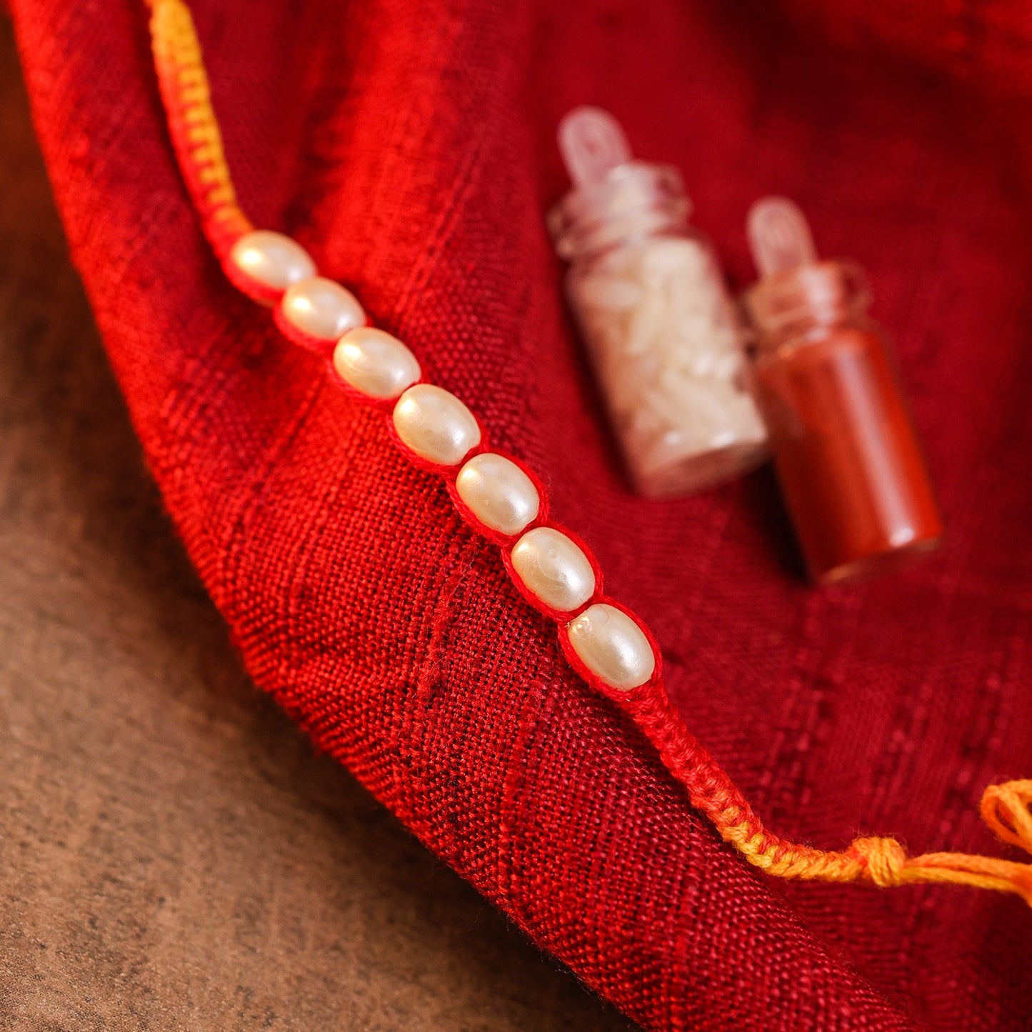 Pearl Beaded Mauli Rakhi