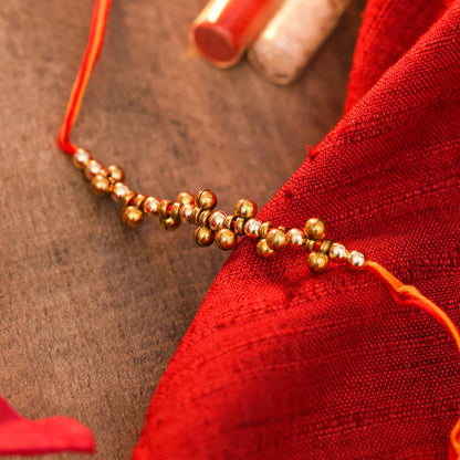 Manjari Gold Beads Mauli Rakhi