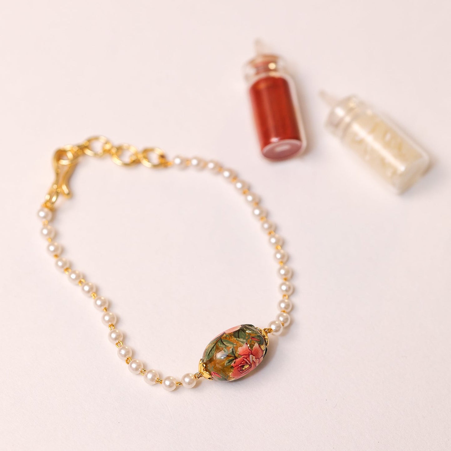 Painted Beads Adjustable Bracelet cum Bhabhi Rakhi