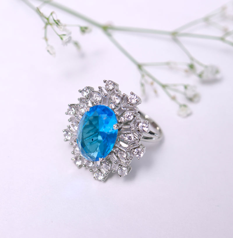 Aqua Stone Cocktail Ring