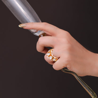 Kundan Gold Plated Ring