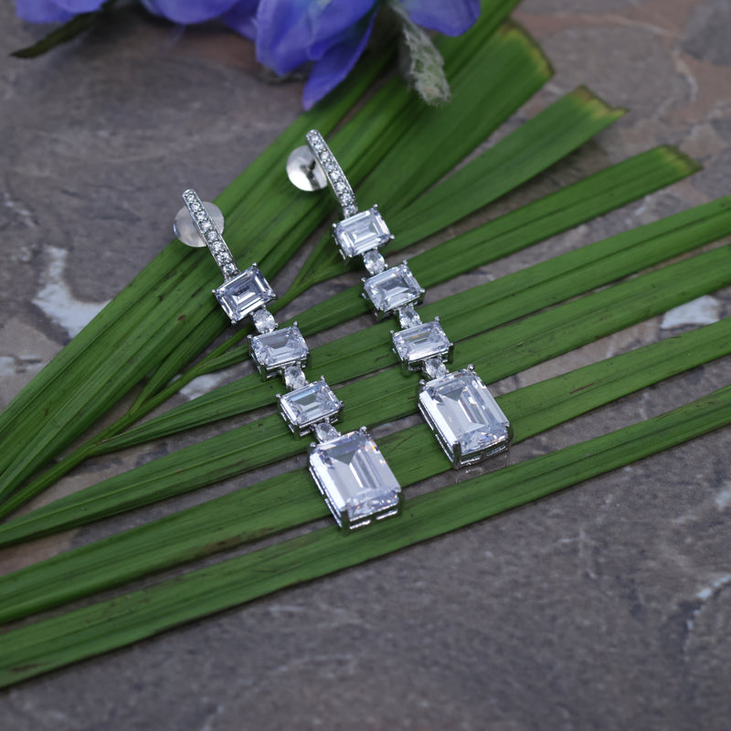 Emerald Cut Zirconia Danglers