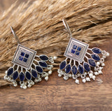 Wahida Blue Toned Oxidised Earrings