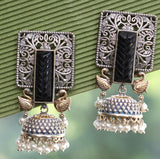 Azraah Oxidised Jhumki