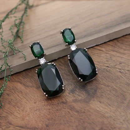 Lisa Green Stone Studded Earrings