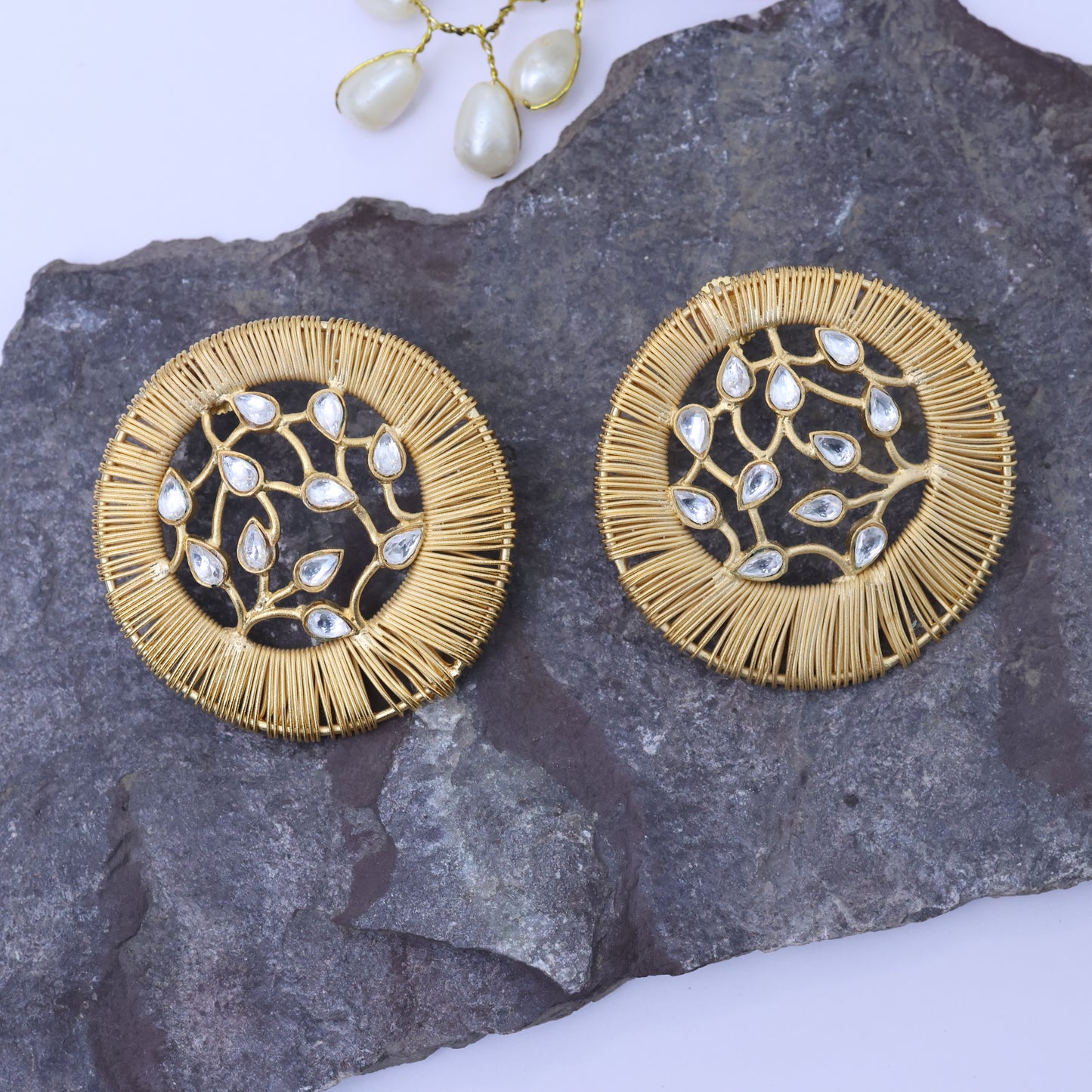 Aadab Modern Kundan Earrings