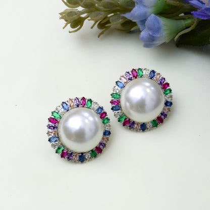 Multicoloured Pearl Studs