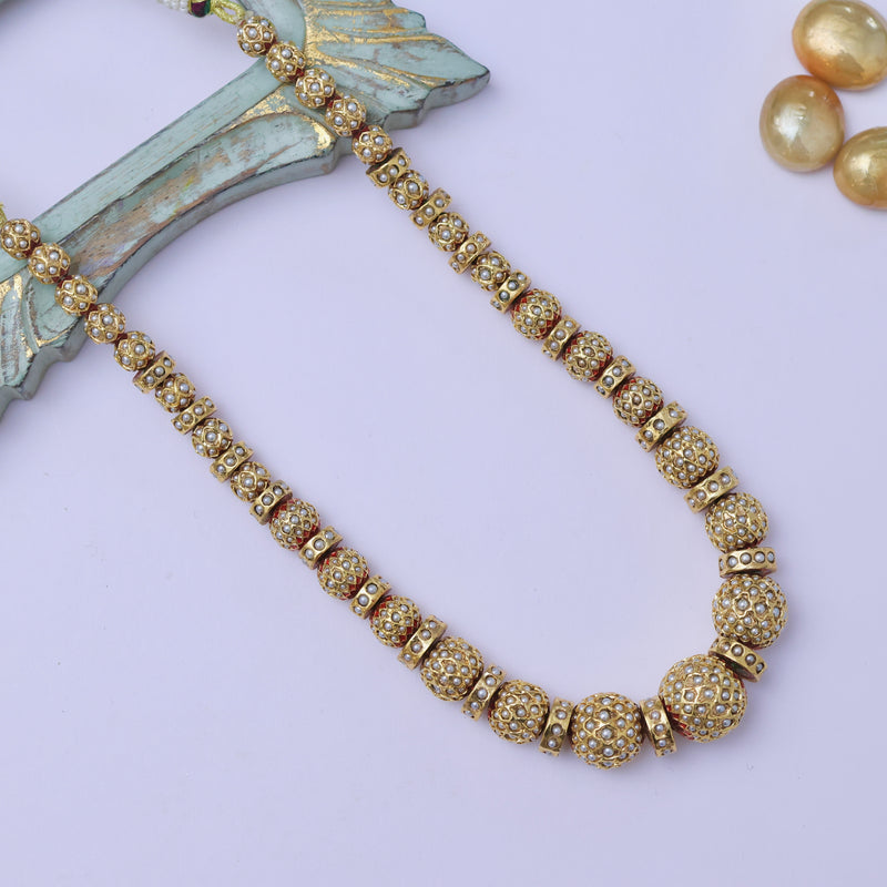 Divisha Gold and Pearl Jadau Necklace Set