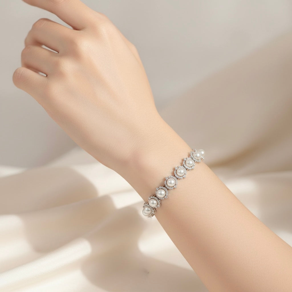 Ankita Pearl Tennis Bracelet