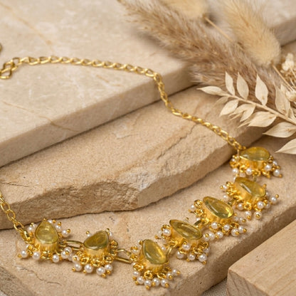 Mehani Quartz and Pearl Necklace