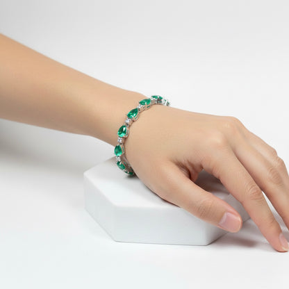 Zinnia Green Toned Zirconia Tennis Bracelet