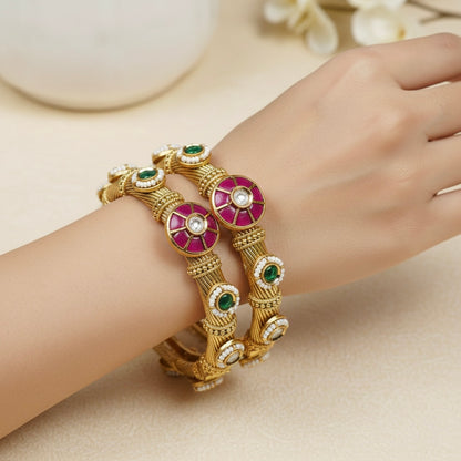 Padma Antique Coloured Stone Studded bangles