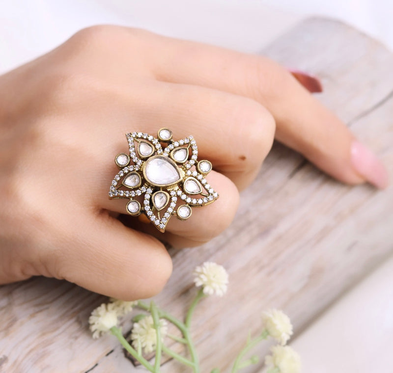 Victorian plated Flower Ring