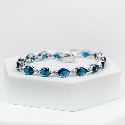 Zirconia and Blue Stone Tennis Bracelet