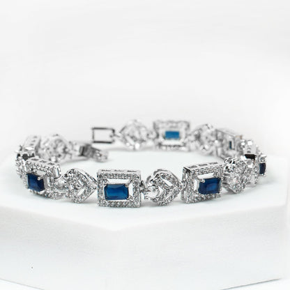 Blue Stone and Zirconia Tennis Bracelet