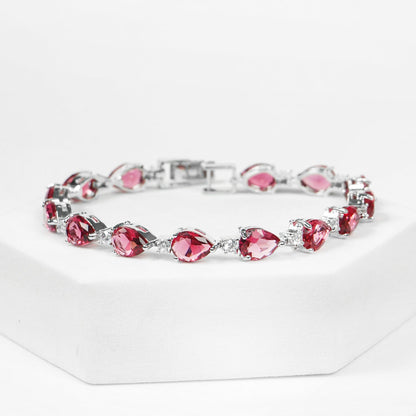 Ruby Toned Zirconia Tennis Bracelet