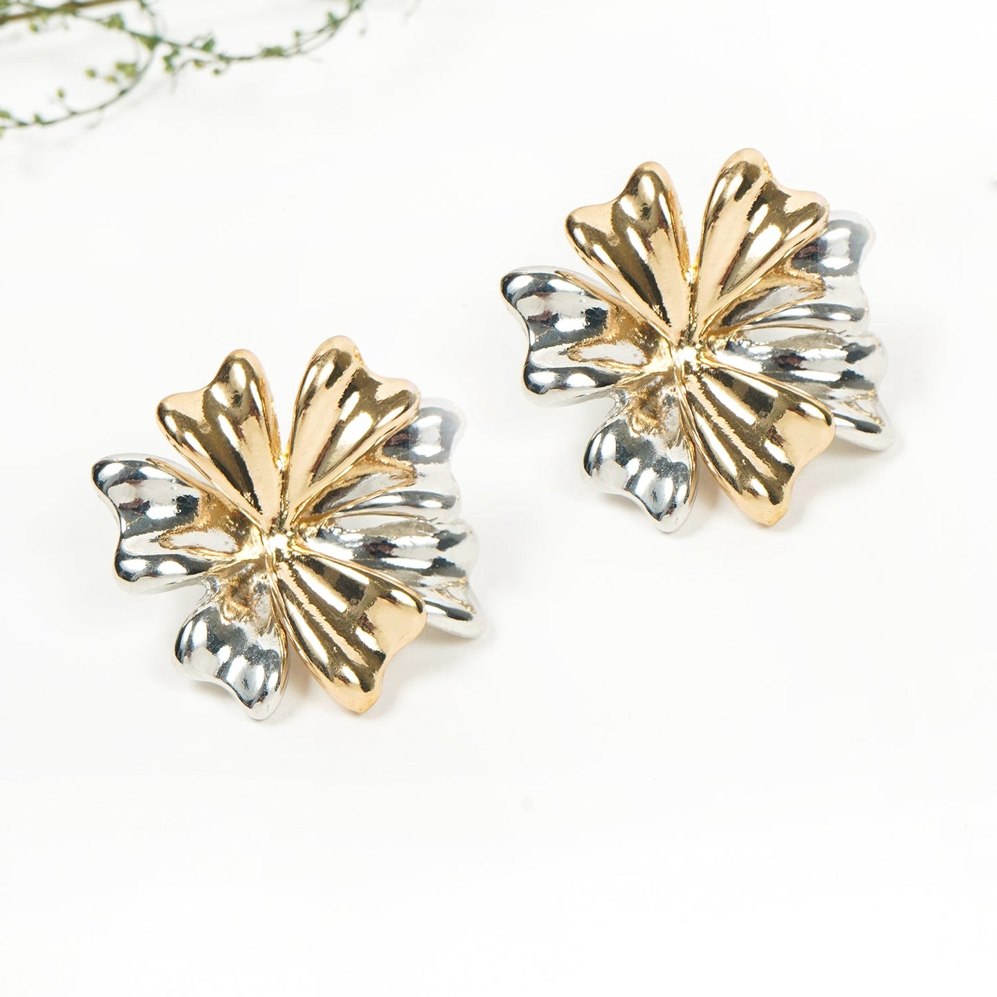 Stainless Steel Flower Earrings