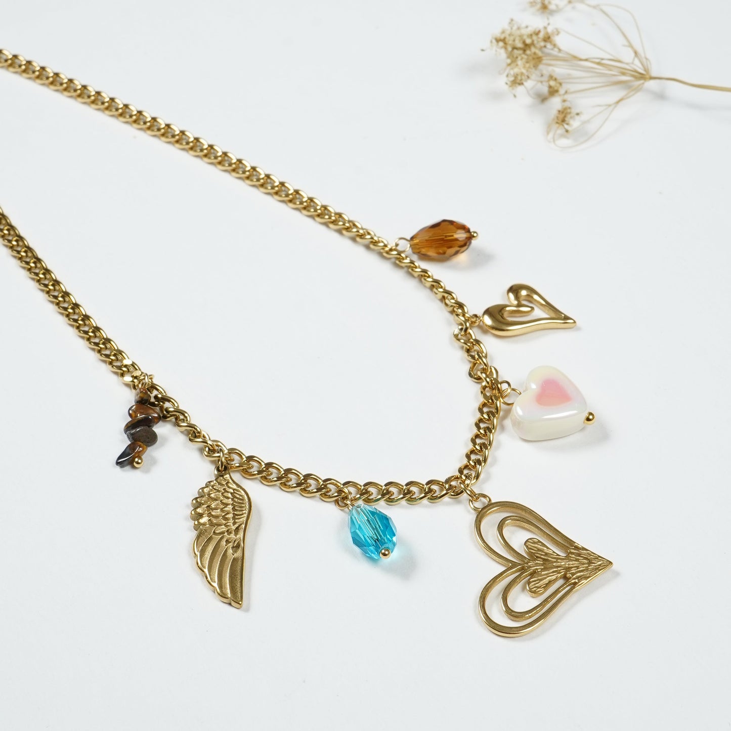 Heart Shaped Charm Chain Necklace