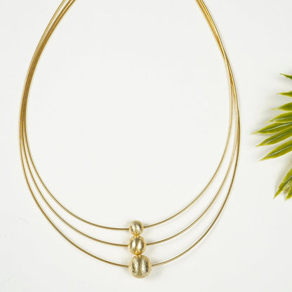 Gold Beads Layered Modern Necklace