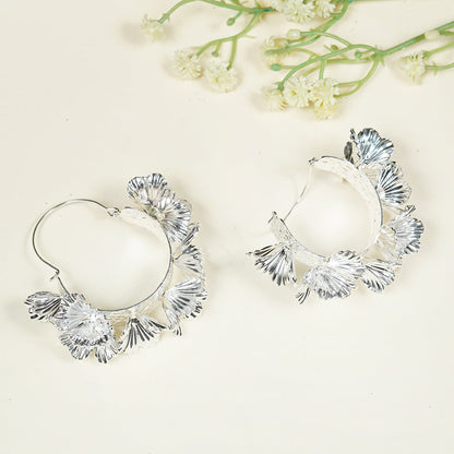 Flora Stainless Steel Hoop Earrings