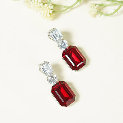Ruby Toned Crystal Earrings