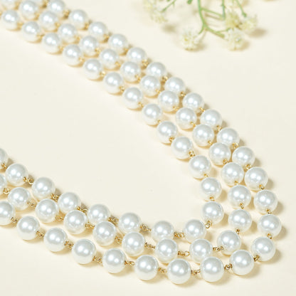 Layered Fresh Water Pearls Wired Necklace