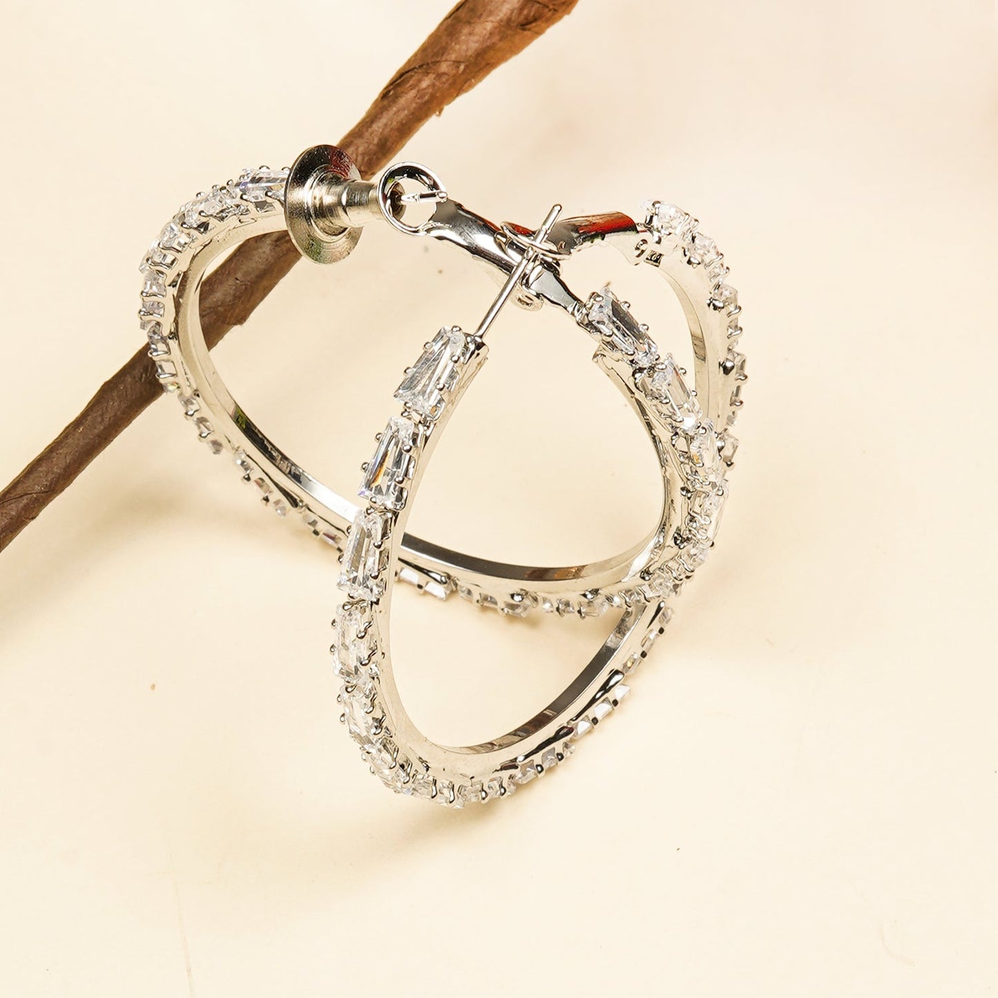 Baguette Hoop Earrings