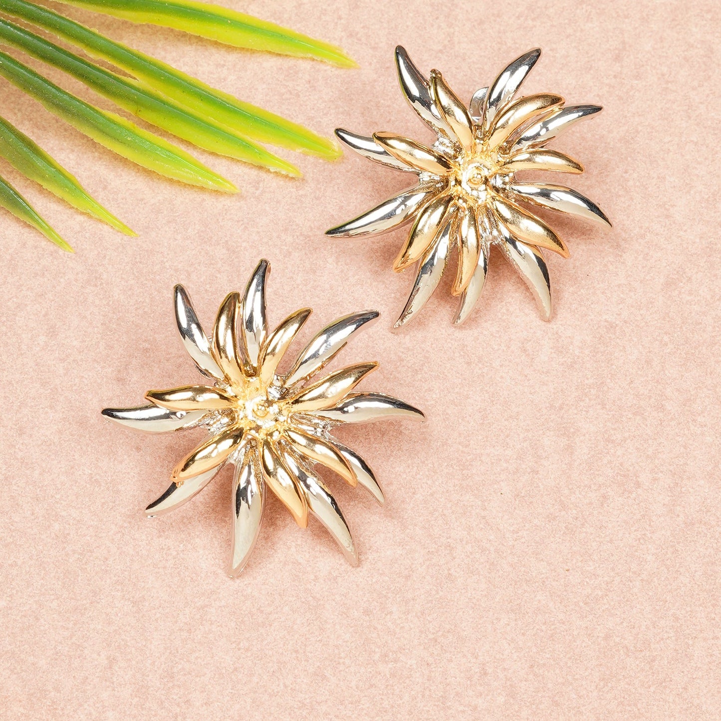 Two toned flower earrrings