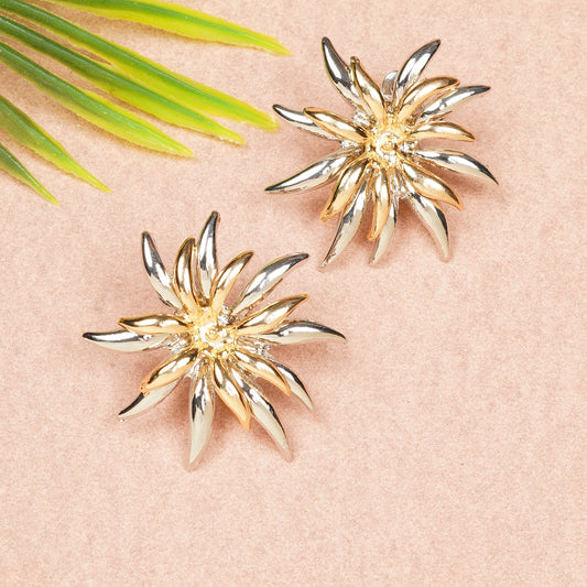 Two toned flower earrrings