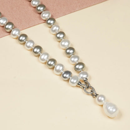Grey and White Pearl Necklace