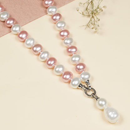 Pink and White Pearl Necklace