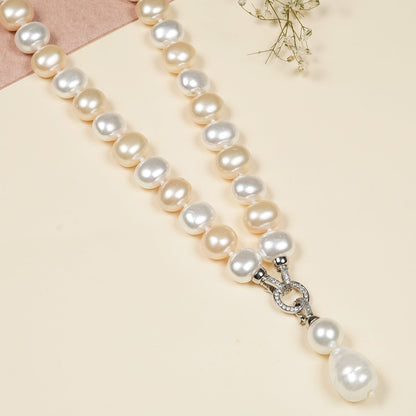 Yellow and White Pearl Necklace