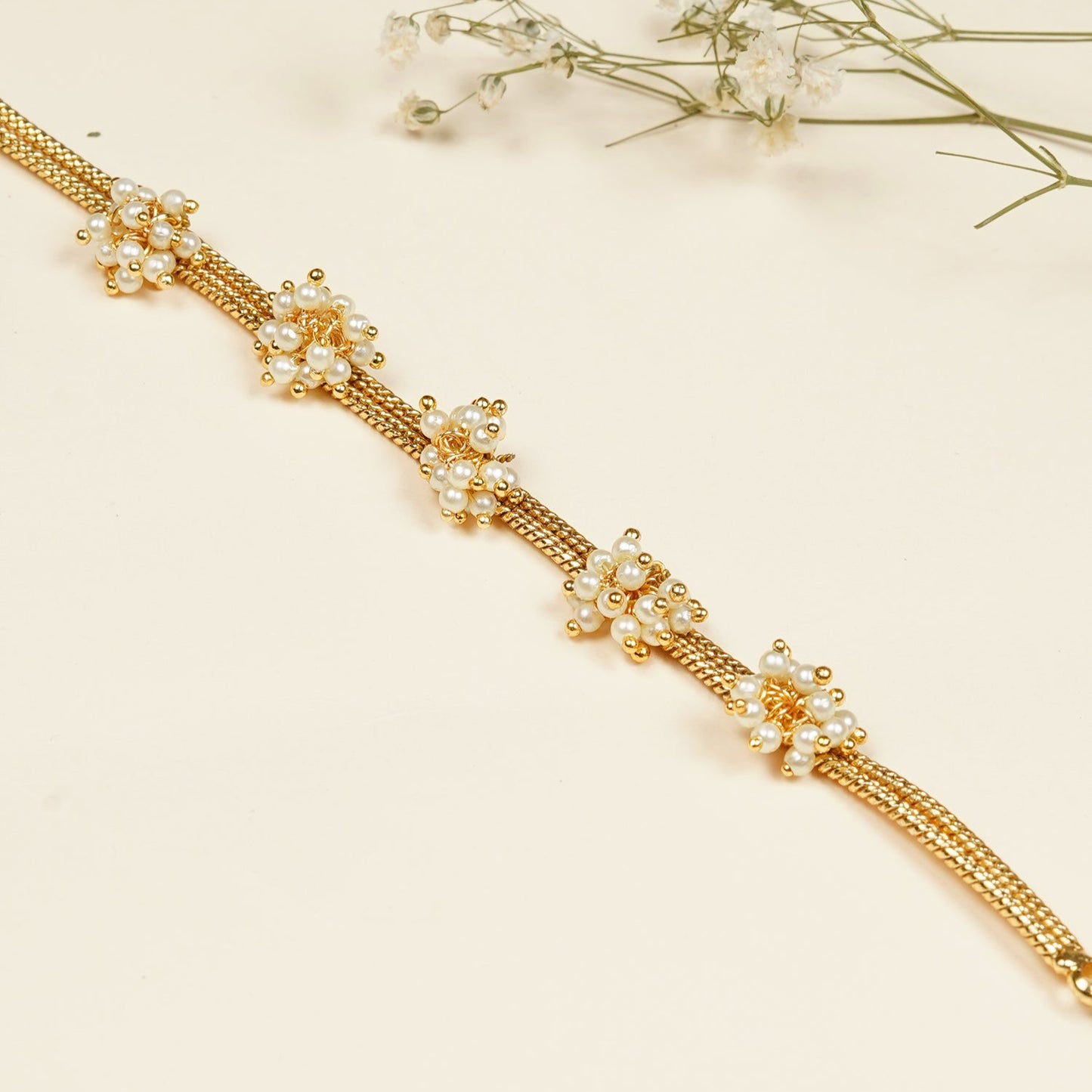 Pearl Cluster Adjustable Bracelet